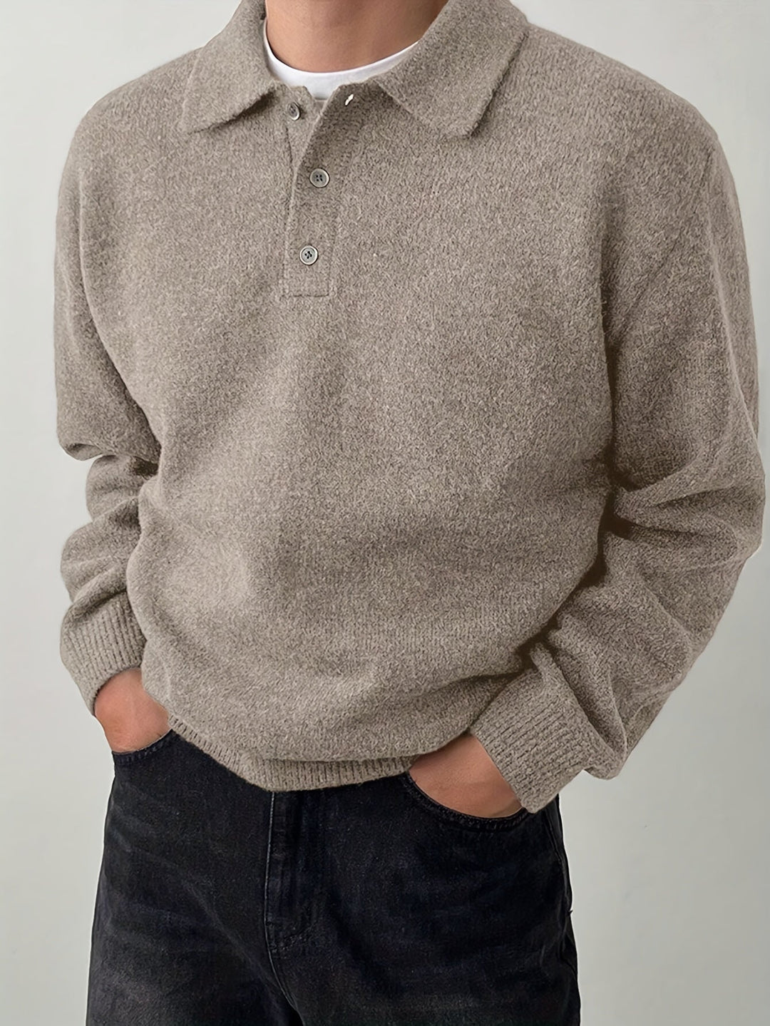 Elegancki polo kołnierz sweter