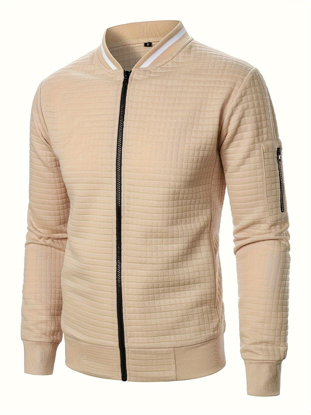 Fakturowany Zip-Up Bomber kurtka