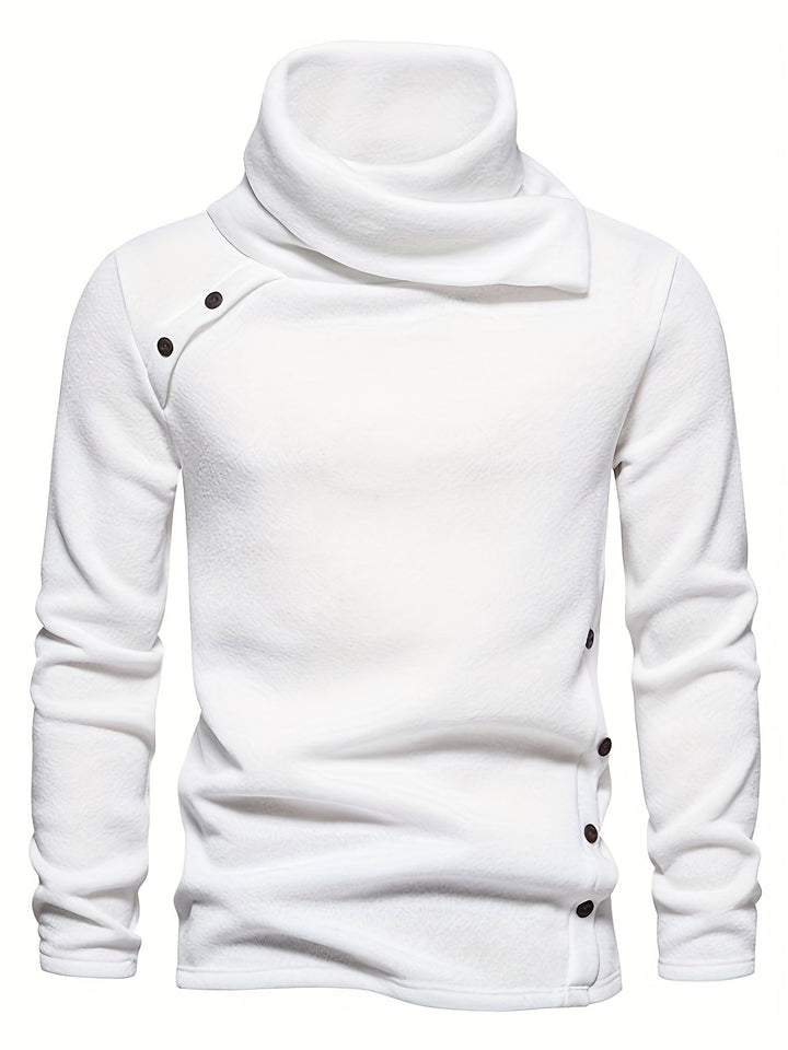Luźny kołnierz Button-Up sweter