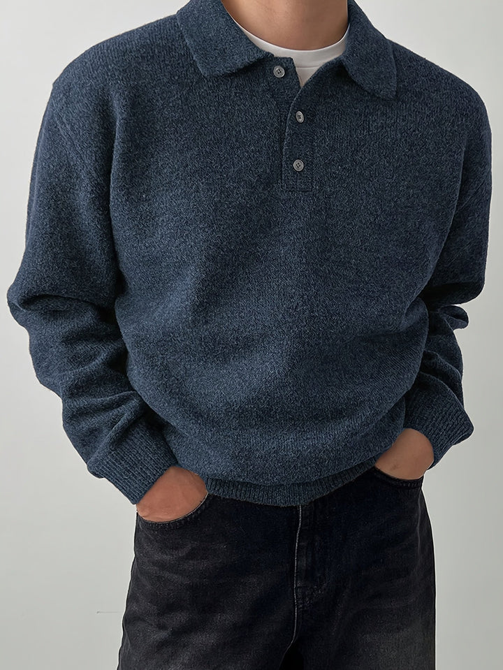 Elegancki polo kołnierz sweter