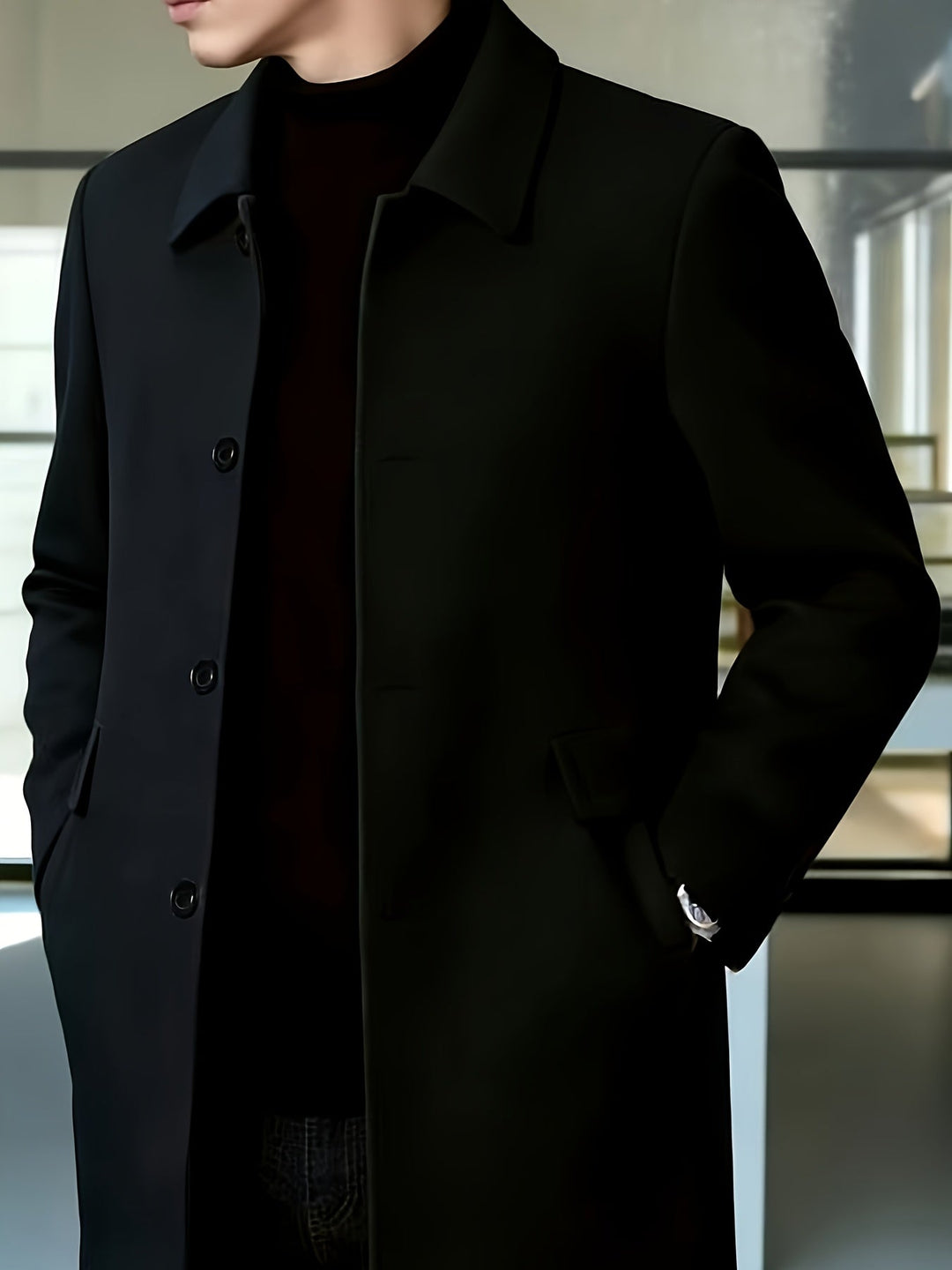 Elegancki Single-Breasted Overcoat