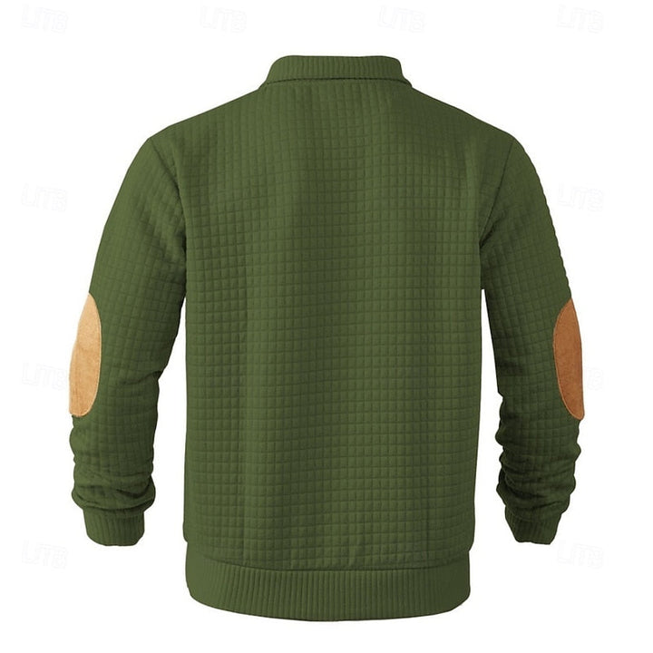 Fakturowany Standing-Collar sweter
