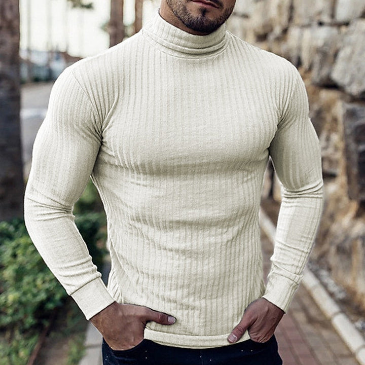 Elegancki prążkowany golf
