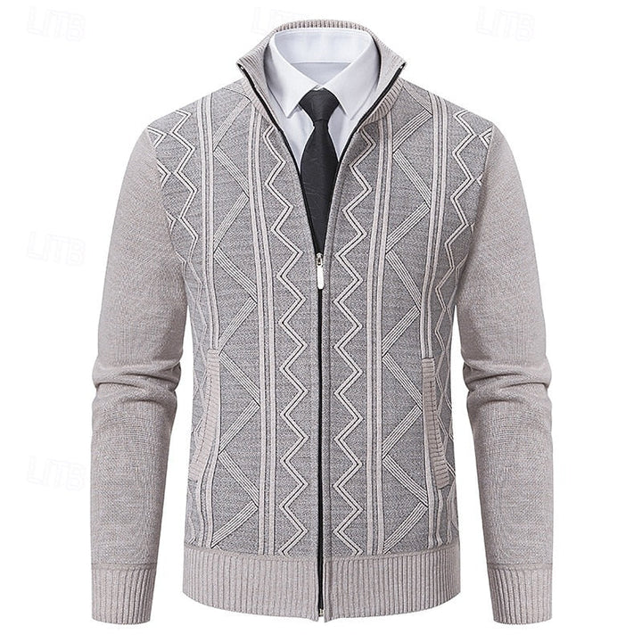 Fakturowany Zip-Up kardigan