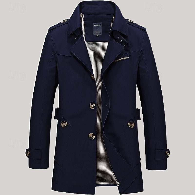 Elegancki Single-Breasted Trench płaszcz