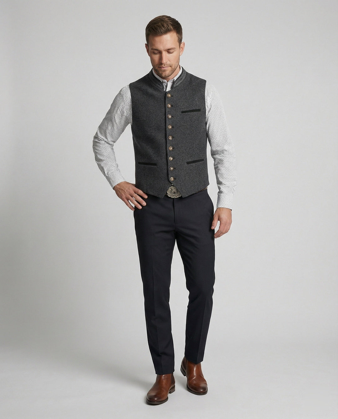 Traditional Standing-Collar kamizelka