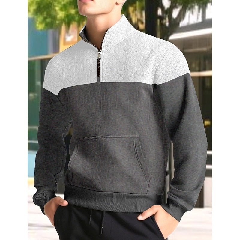 Fakturowany zamek 1/4 bluza
