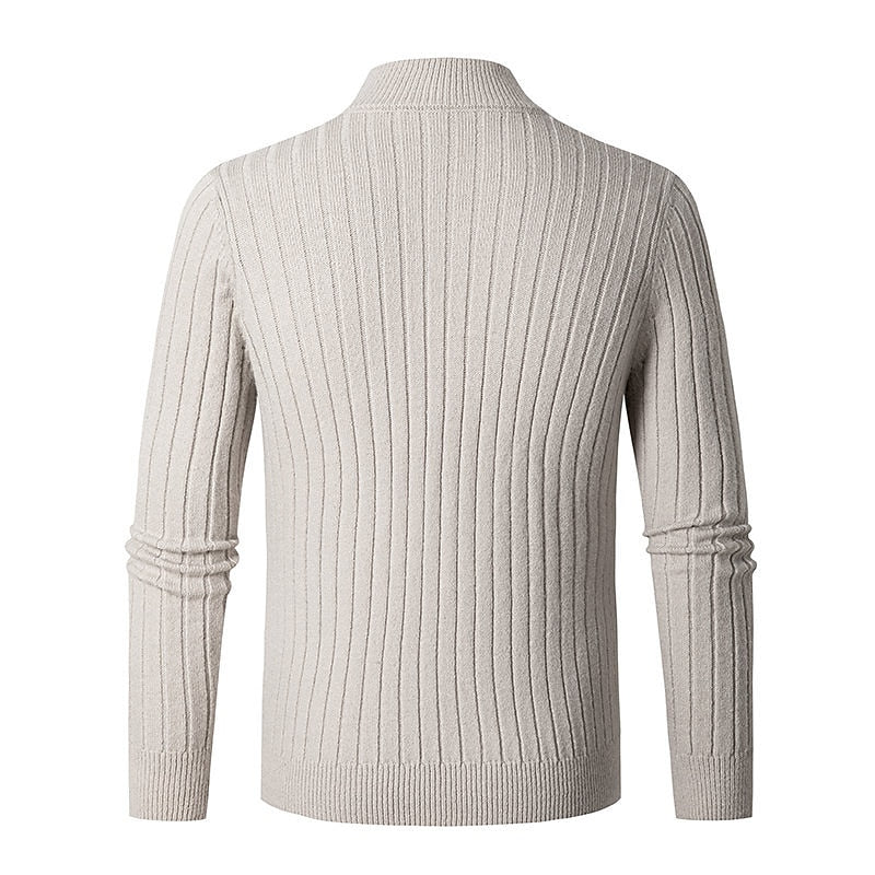 Prążkowany zamek 1/4 sweter