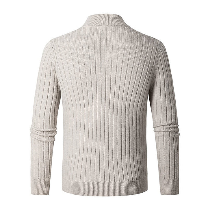 Prążkowany zamek 1/4 sweter