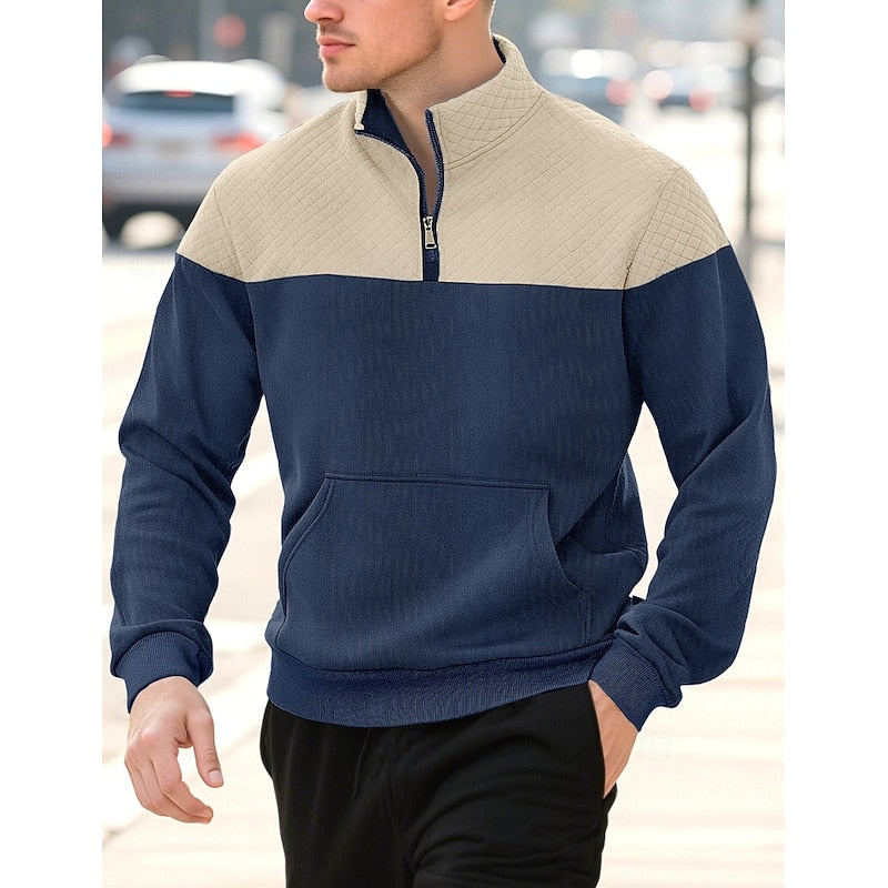 Fakturowany zamek 1/4 bluza