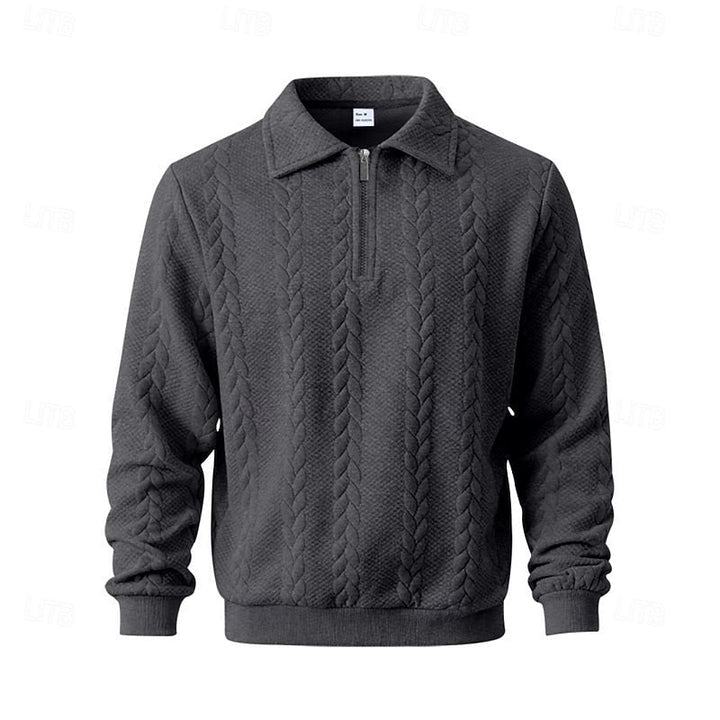 Z kołnierzem zamek 1/4 sweter
