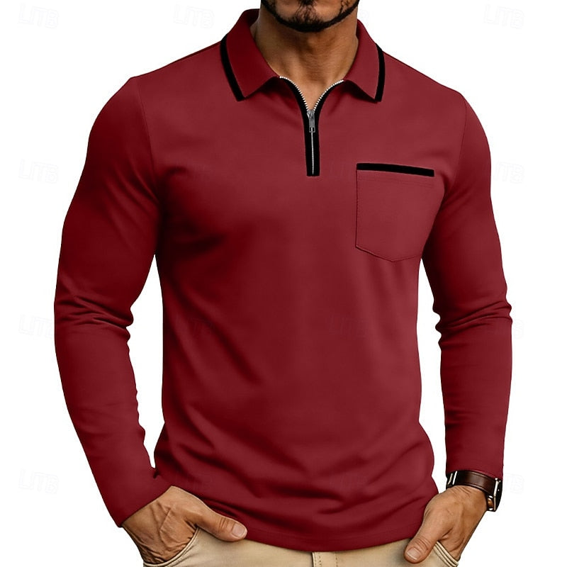 Elegancki zamek 1/4 koszulka polo