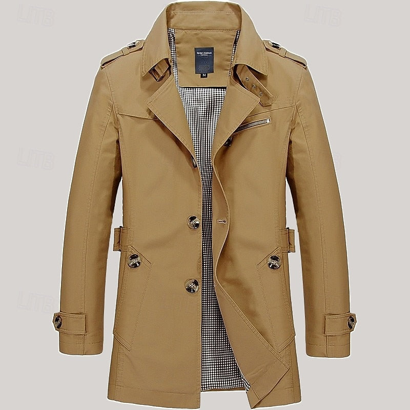 Elegancki Single-Breasted Trench płaszcz