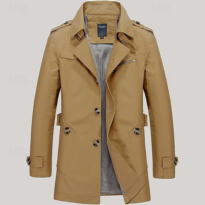 Elegancki Single-Breasted Trench płaszcz