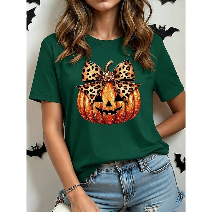 Halloween graficzny okrągły dekolt T-shirt