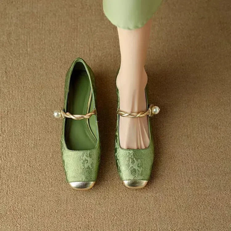 Vintage pleciony Pearl pasek buty