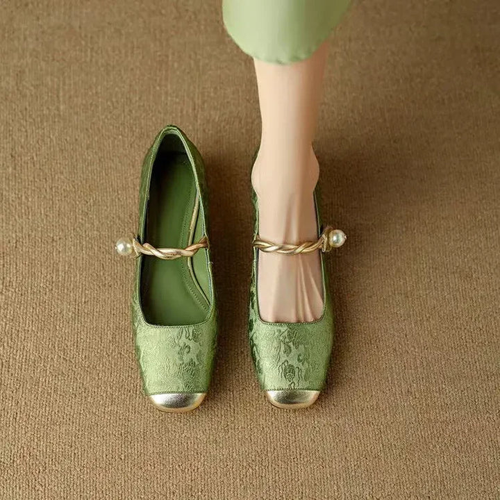 Vintage pleciony Pearl pasek buty