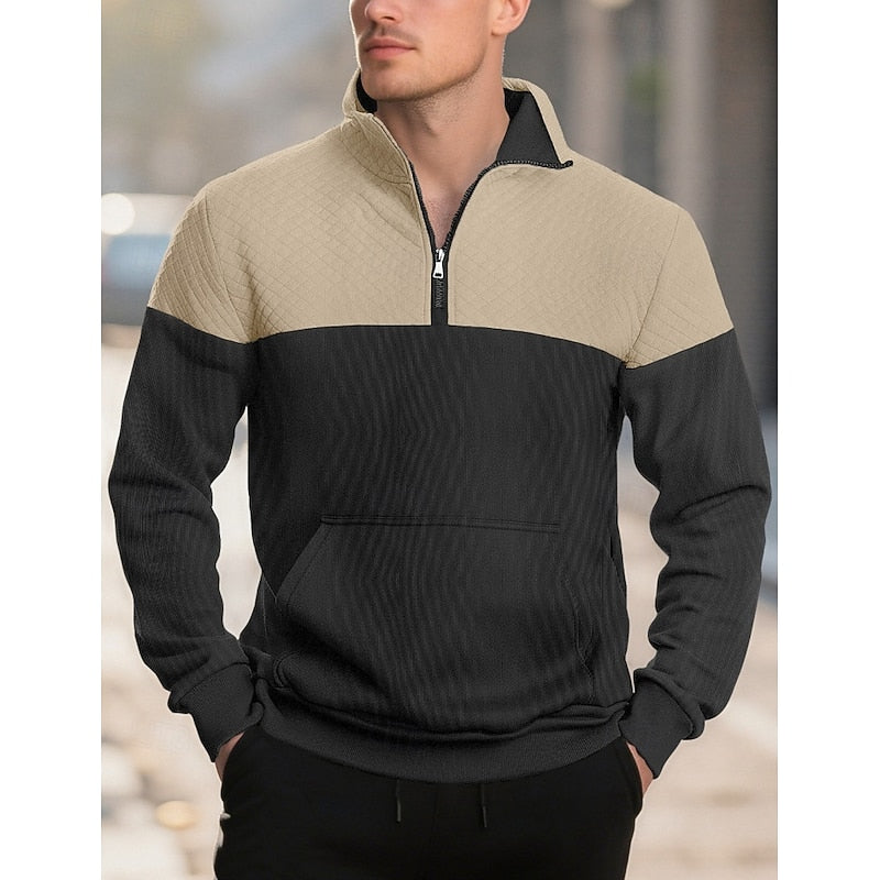 Fakturowany zamek 1/4 bluza