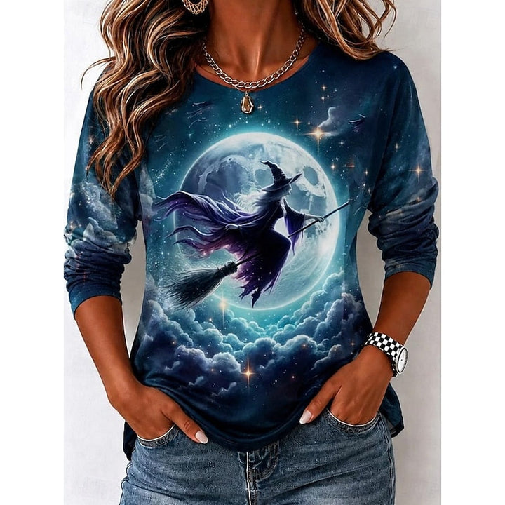 Halloween Witch graficzny długi rękaw top