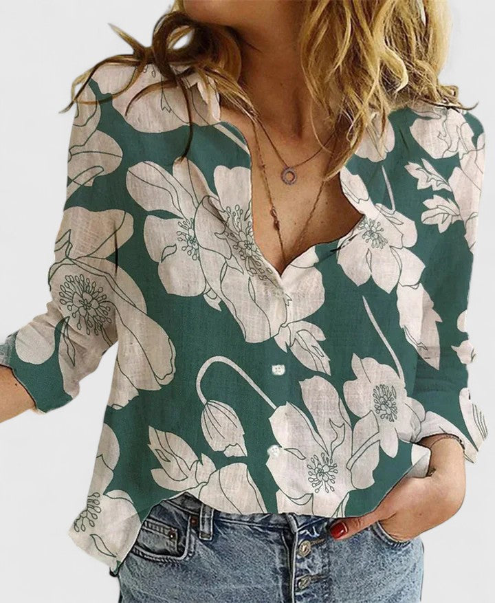 Swobodny Button-Up bluzka