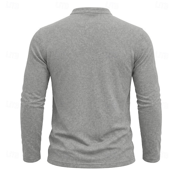 Klasyczny Henley koszula z długim rękawem