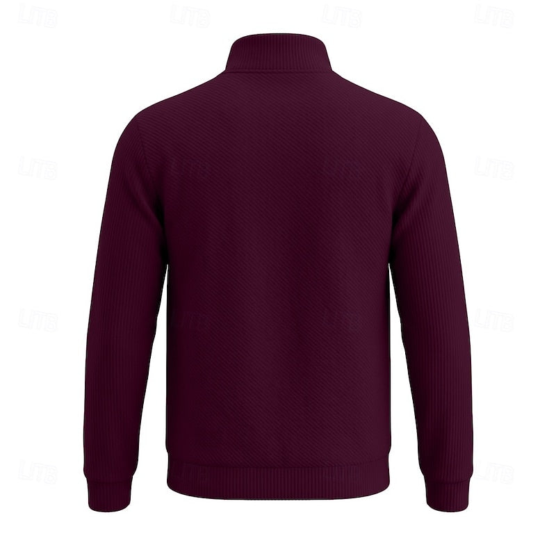 Fakturowany zamek 1/4 sweter