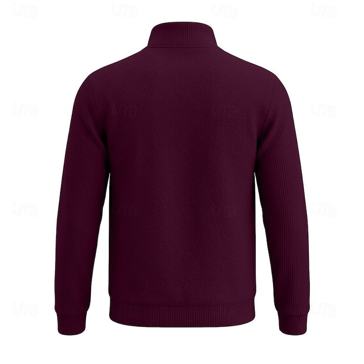 Fakturowany zamek 1/4 sweter