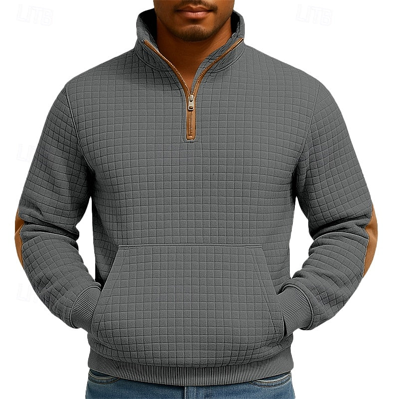 Fakturowany zamek 1/4 sweter