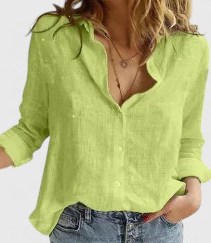 Swobodny Button-Up bluzka