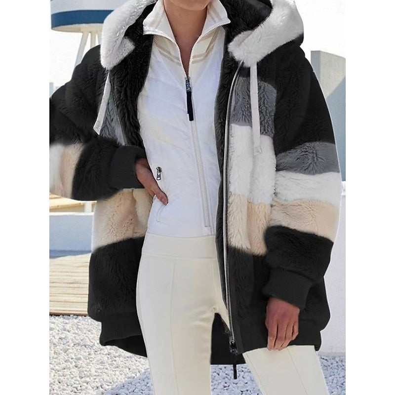 Przytulny z kapturem Zip-Up kurtka