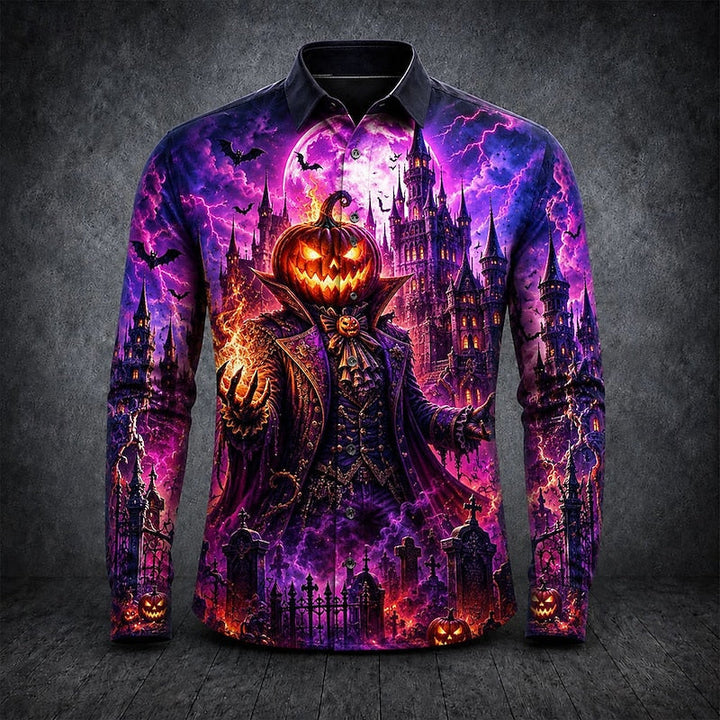 Halloween Gothic wzór długi-rękaw koszula