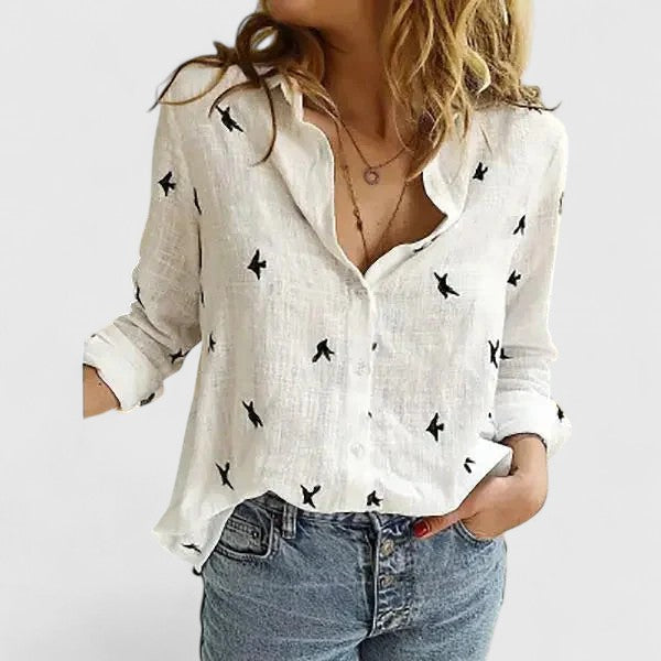 Swobodny Button-Up bluzka
