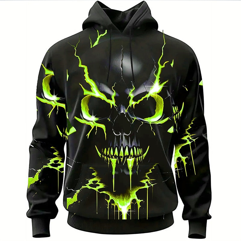 Halloween czaszka graficzny bluza z kapturem