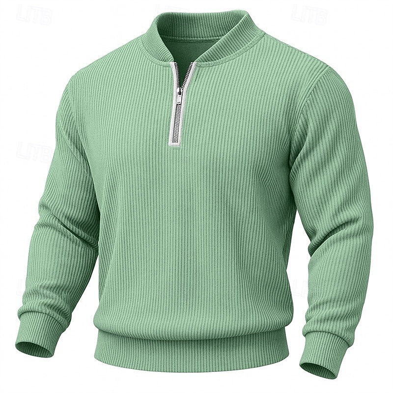 Prążkowany zamek 1/4 sweter
