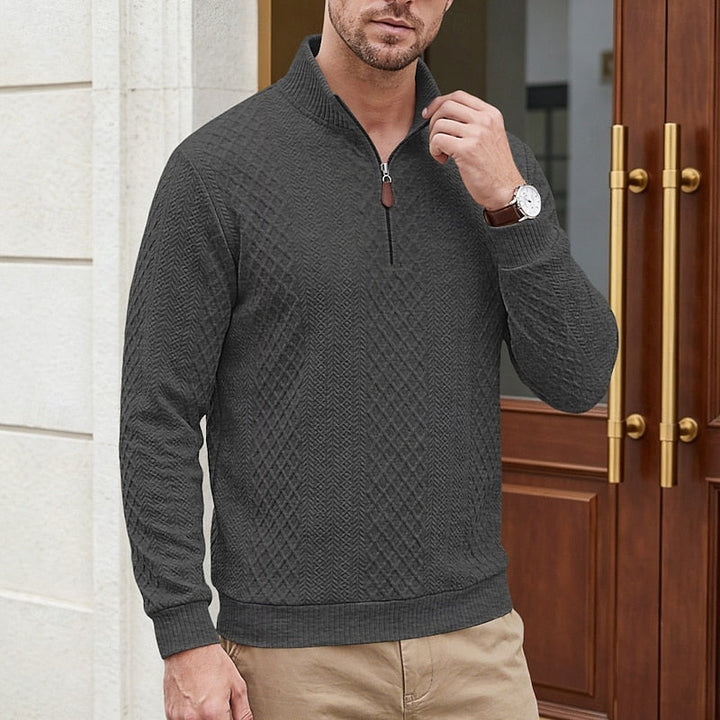 Fakturowany zamek 1/4 sweter
