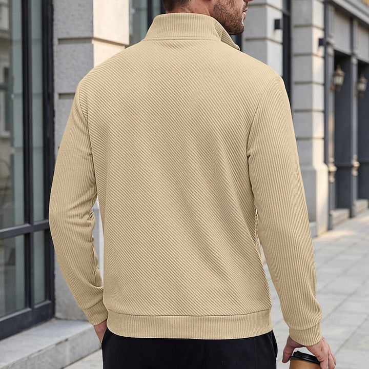 Fakturowany zamek 1/4 sweter