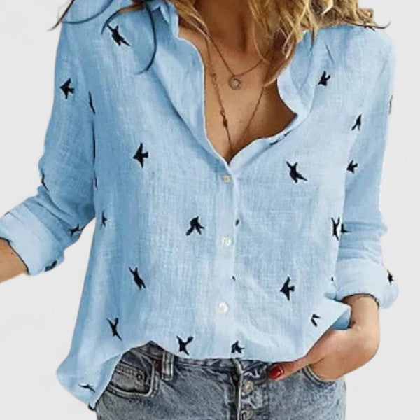 Swobodny Button-Up bluzka