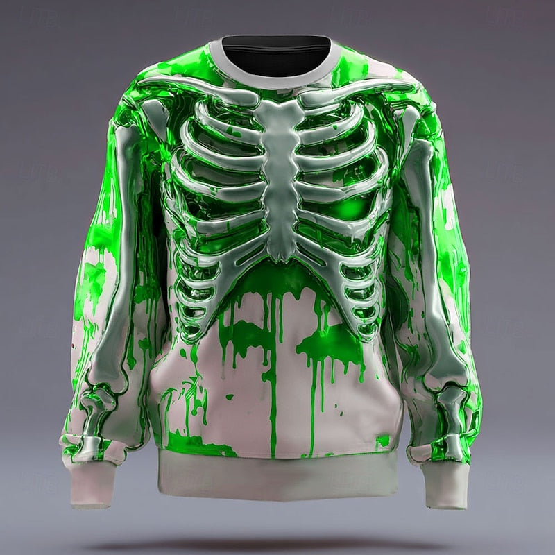 Halloween szkielet bluza z okrągłym dekoltem