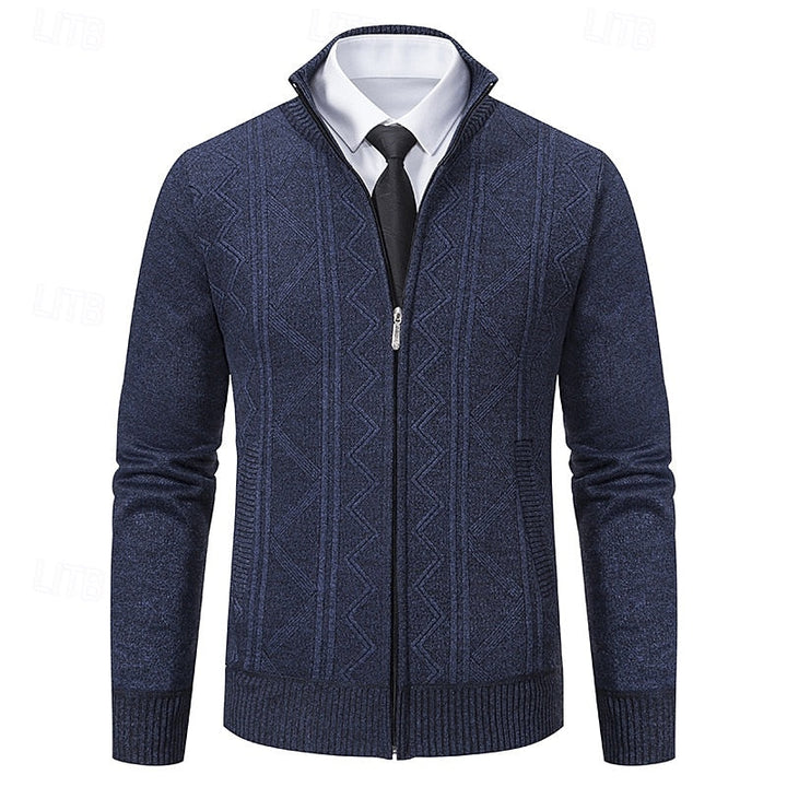 Fakturowany Zip-Up kardigan