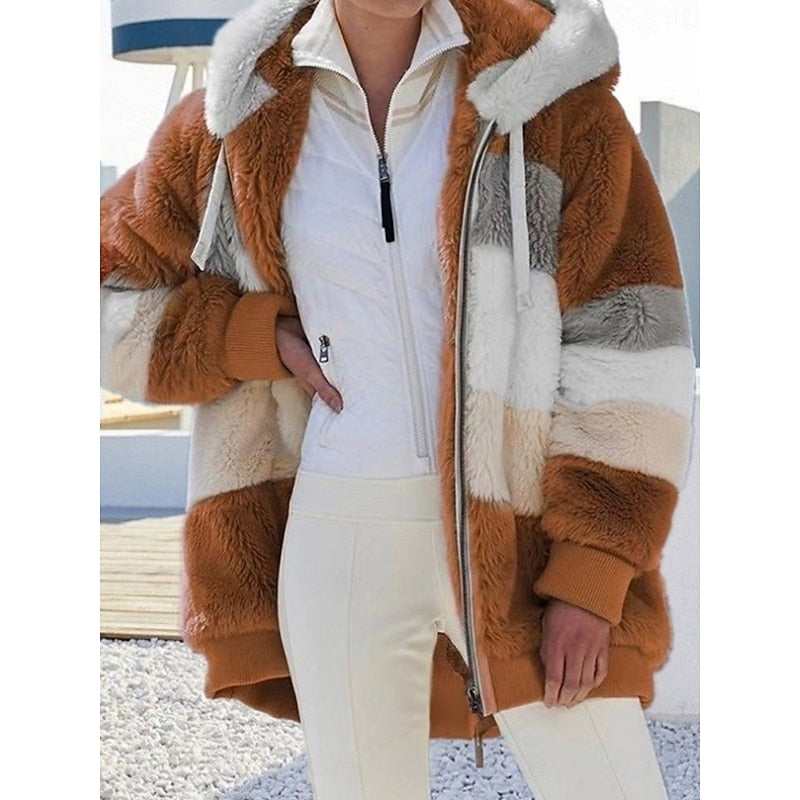 Przytulny z kapturem Zip-Up kurtka