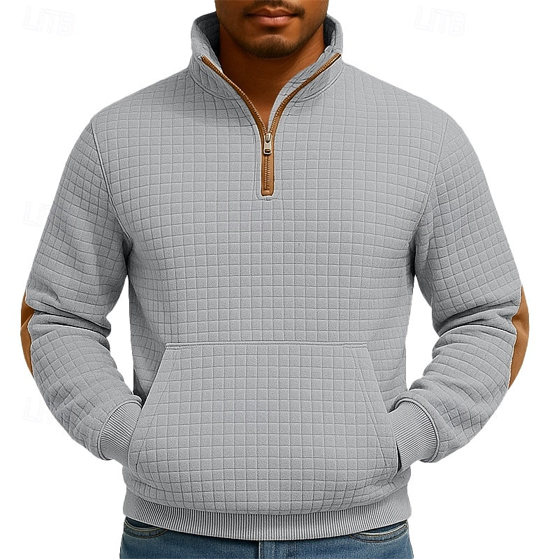 Fakturowany zamek 1/4 sweter