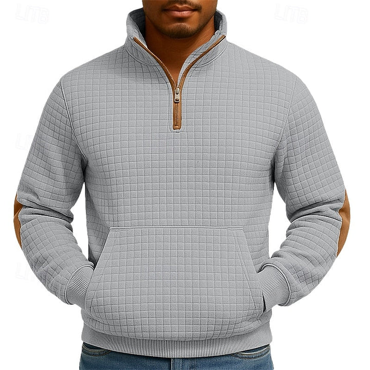 Fakturowany zamek 1/4 sweter