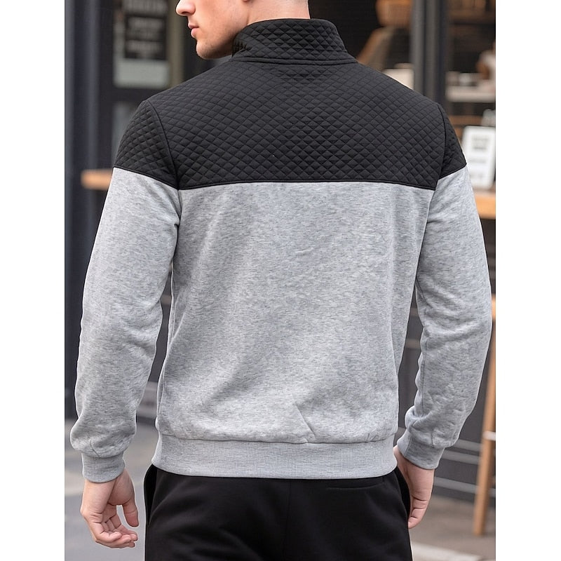 Fakturowany zamek 1/4 bluza