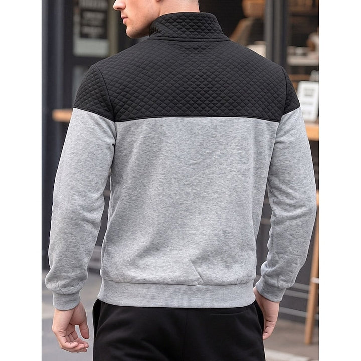 Fakturowany zamek 1/4 bluza