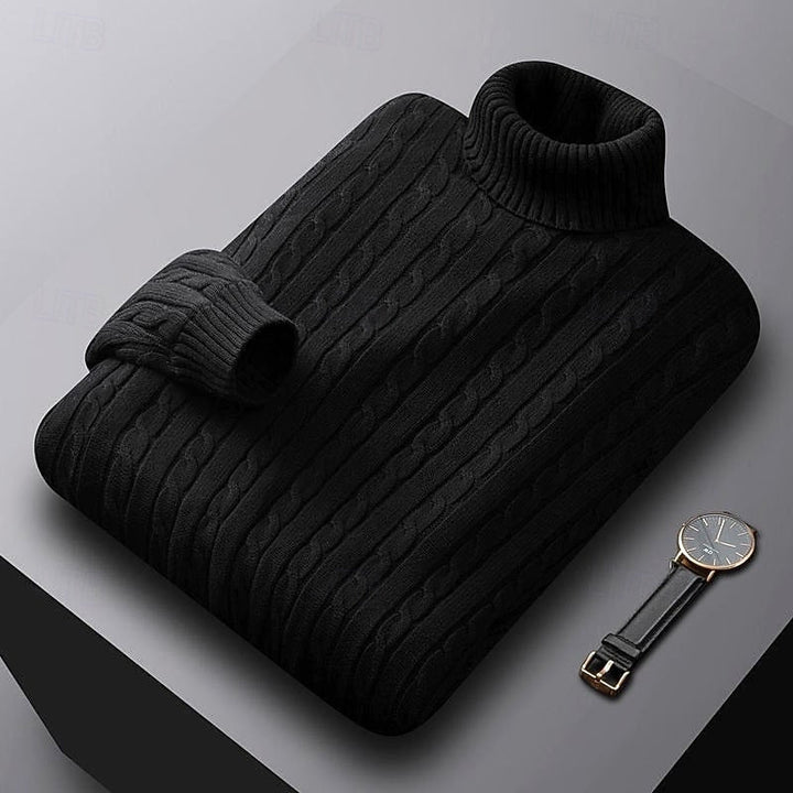 Cable dzianina sweter z golfem