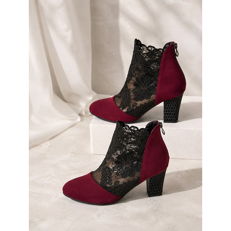 Koronka-akcent Heeled botki