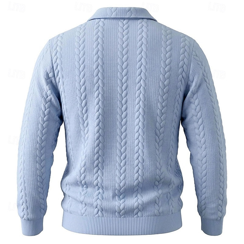 Fakturowany zamek 1/4 sweter