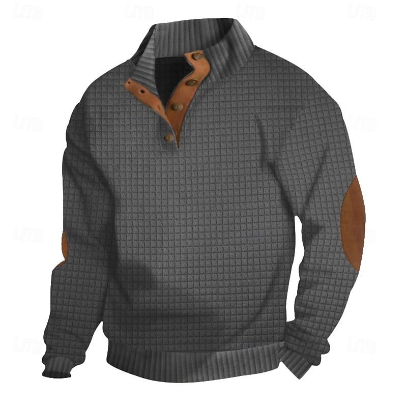 Fakturowany Standing-Collar sweter