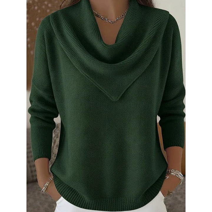 Elegancki drapowany-szyja sweter