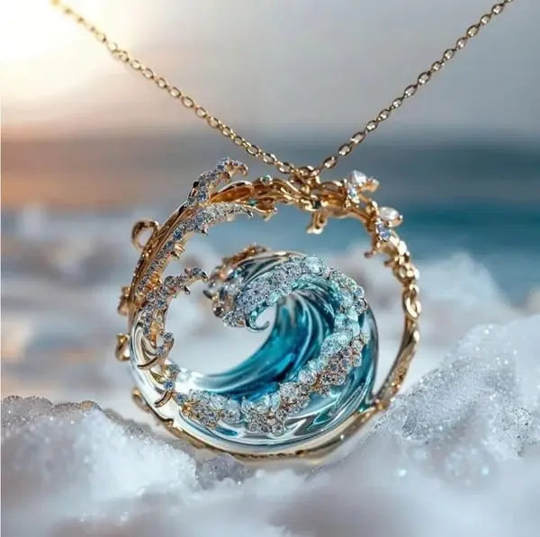 Elegancki Ocean Wave naszyjnik